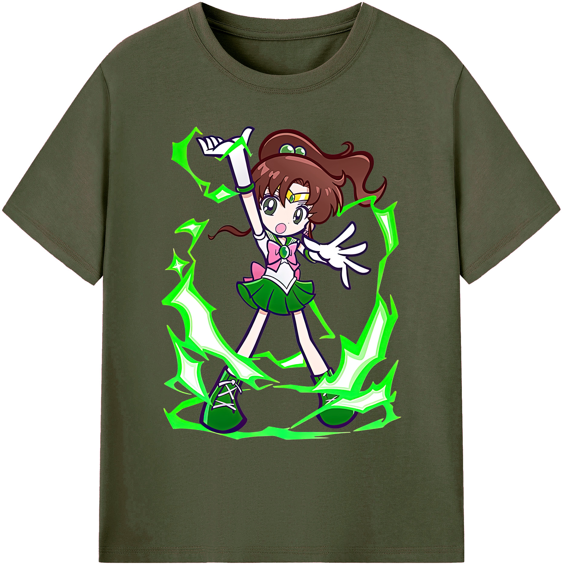 （画像用） 美少女戦士セーラームーン 木野 まこと きの まこと Sailor Moon Kino Makoto （セーラージュピター；Sailor Jupiter） 綿100％ メンズ半袖Tシャツ｜肌触りやわらか＆通気性
